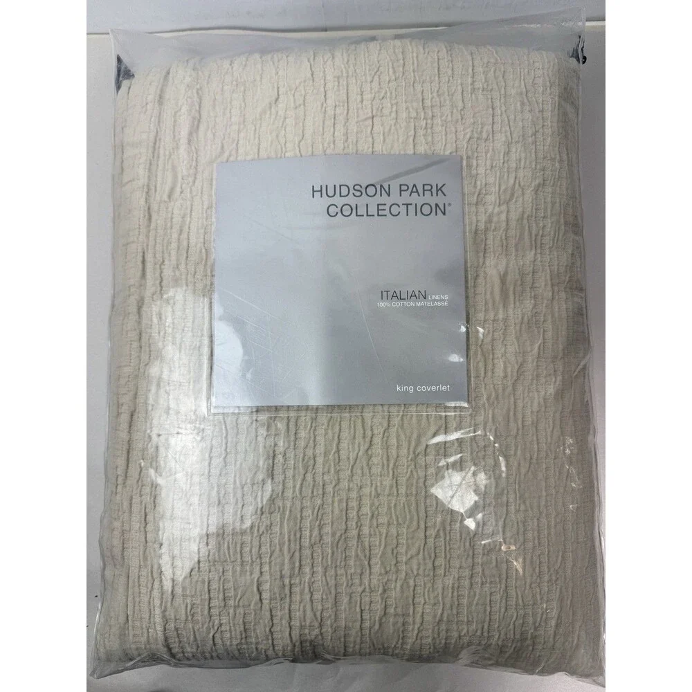 Hudson Park Collection $550 King Textured Italian Matelasse Coverlet